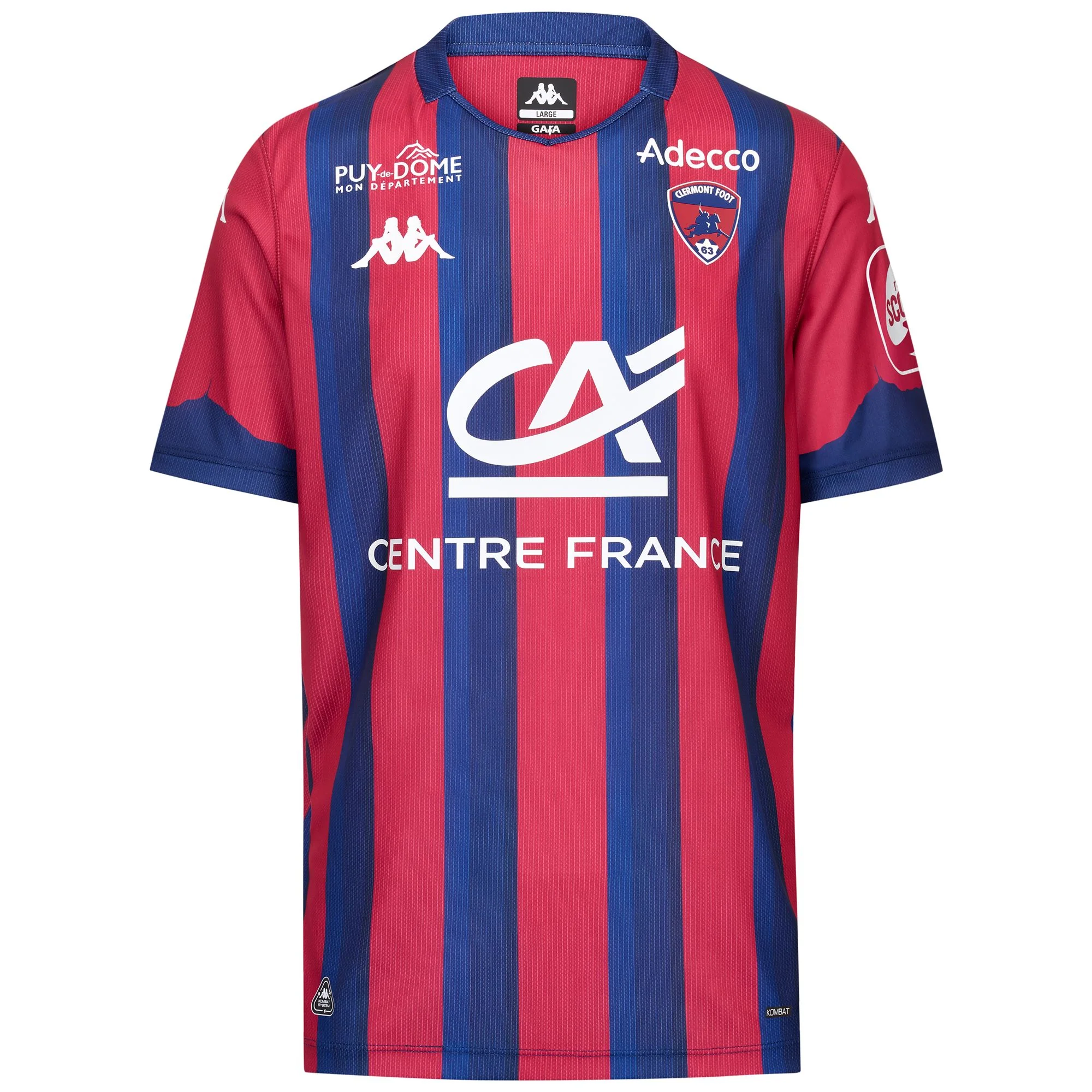KOMBAT 2026 HOME CLERMONT - Active Jerseys - Shirt - Man - RED DK-BLUE MD COBALT SPONSOR