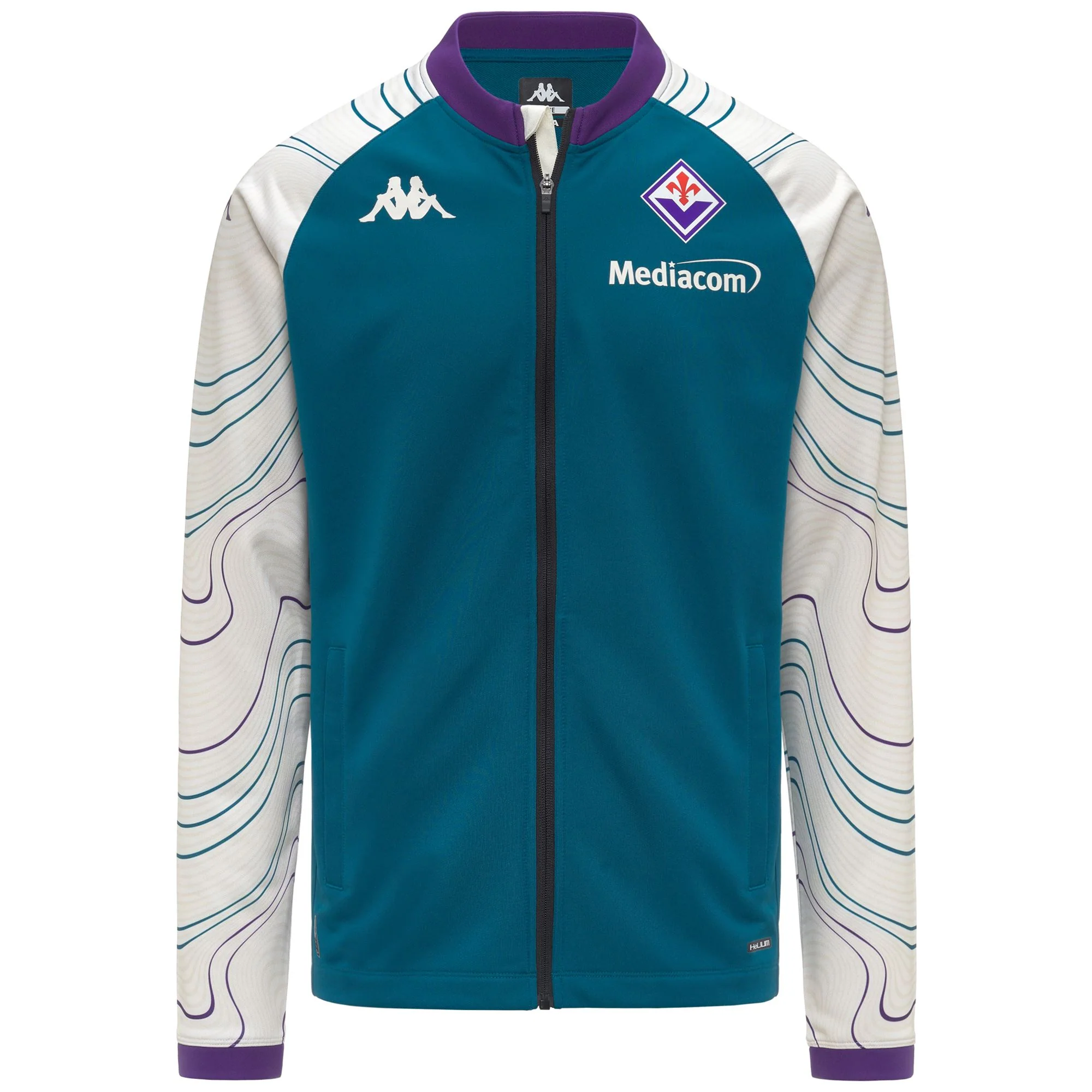 MOXUNAPRE PRO FIORENTINA - Fleece - Jumper - Man - TURQUOISE CRYSTAL-WHITE WHISPER-VIOLET INDIGO