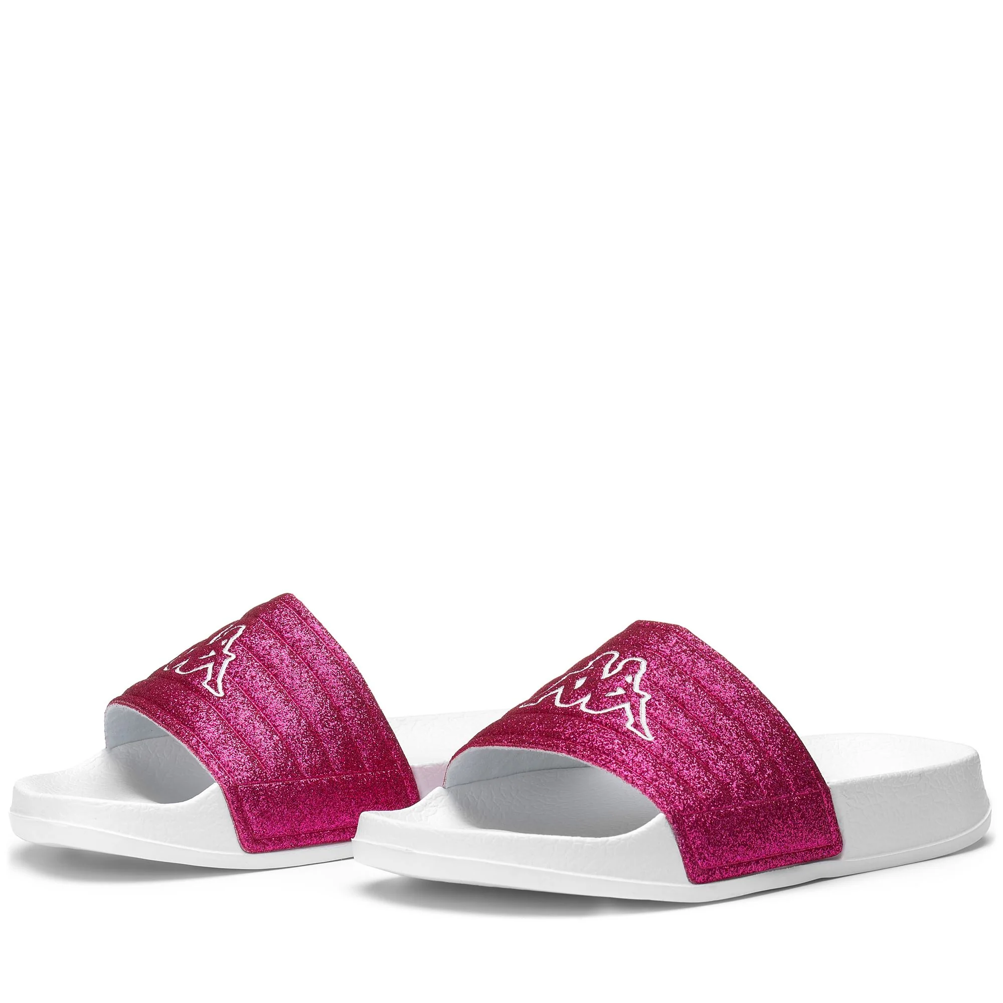 LOGO NOLES 4 KID - Flip-Flops - Stripe - Girl - WHITE-FUCHSIA GLITTER