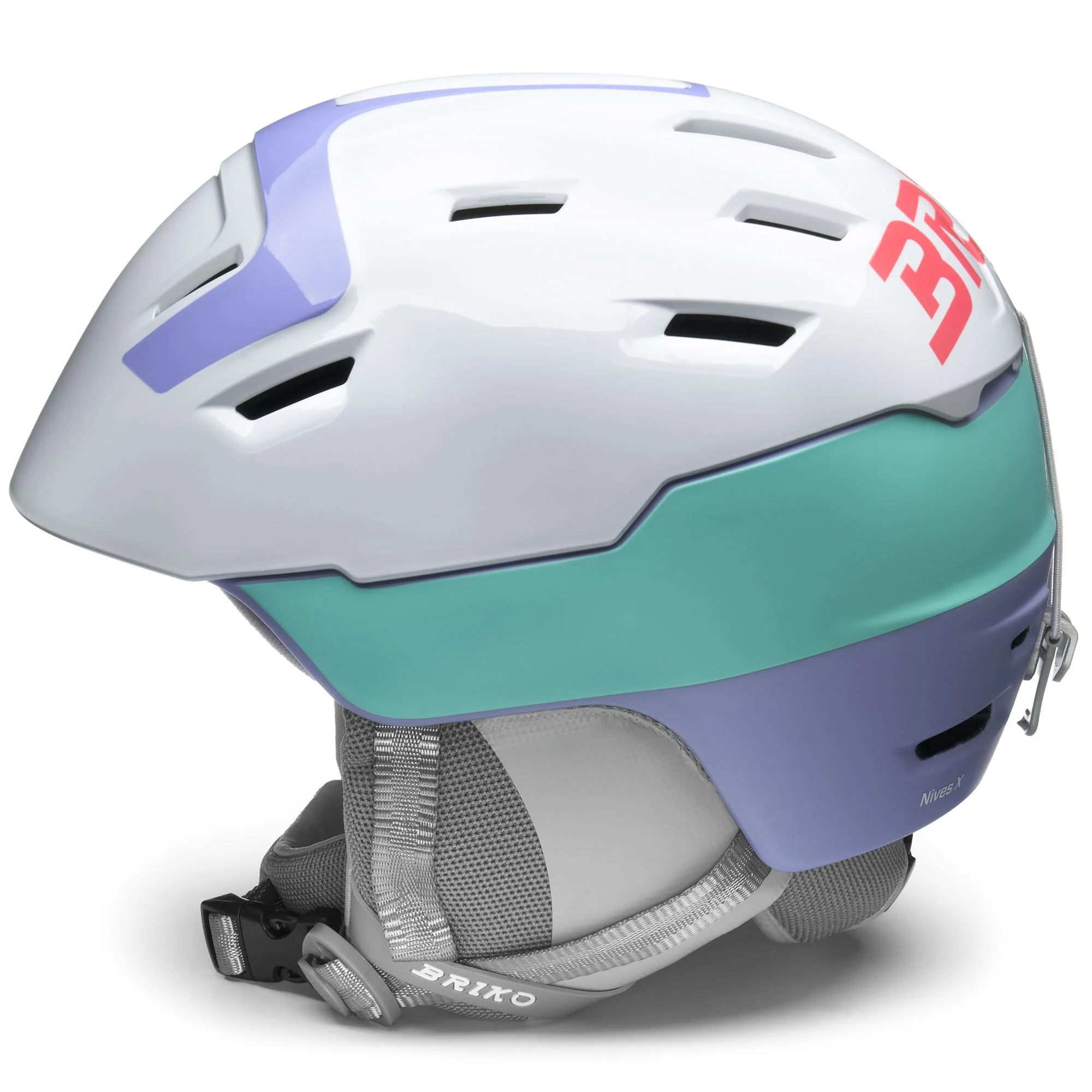 NIVES X - Helmets - Helmet - Woman - Shiny Matt White-Lavander Violet-Viking Green-Red-White - Image 2