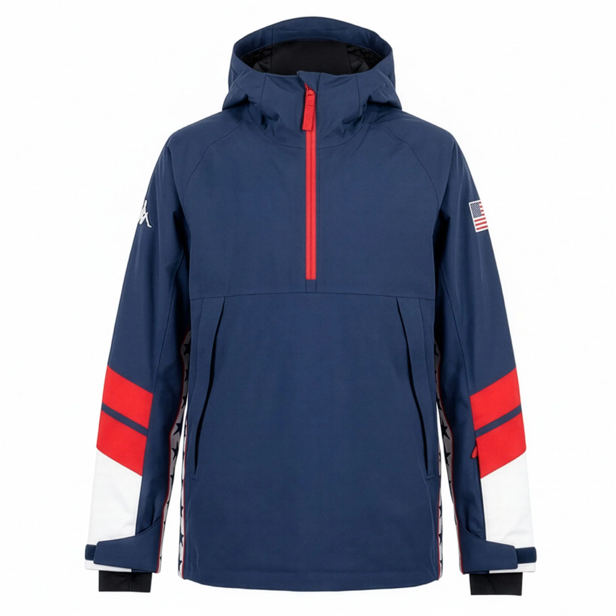 6CENTO 644 USA - Jackets - Long - Unisex - BLUE CAVERN-RED TANGO-WHITE