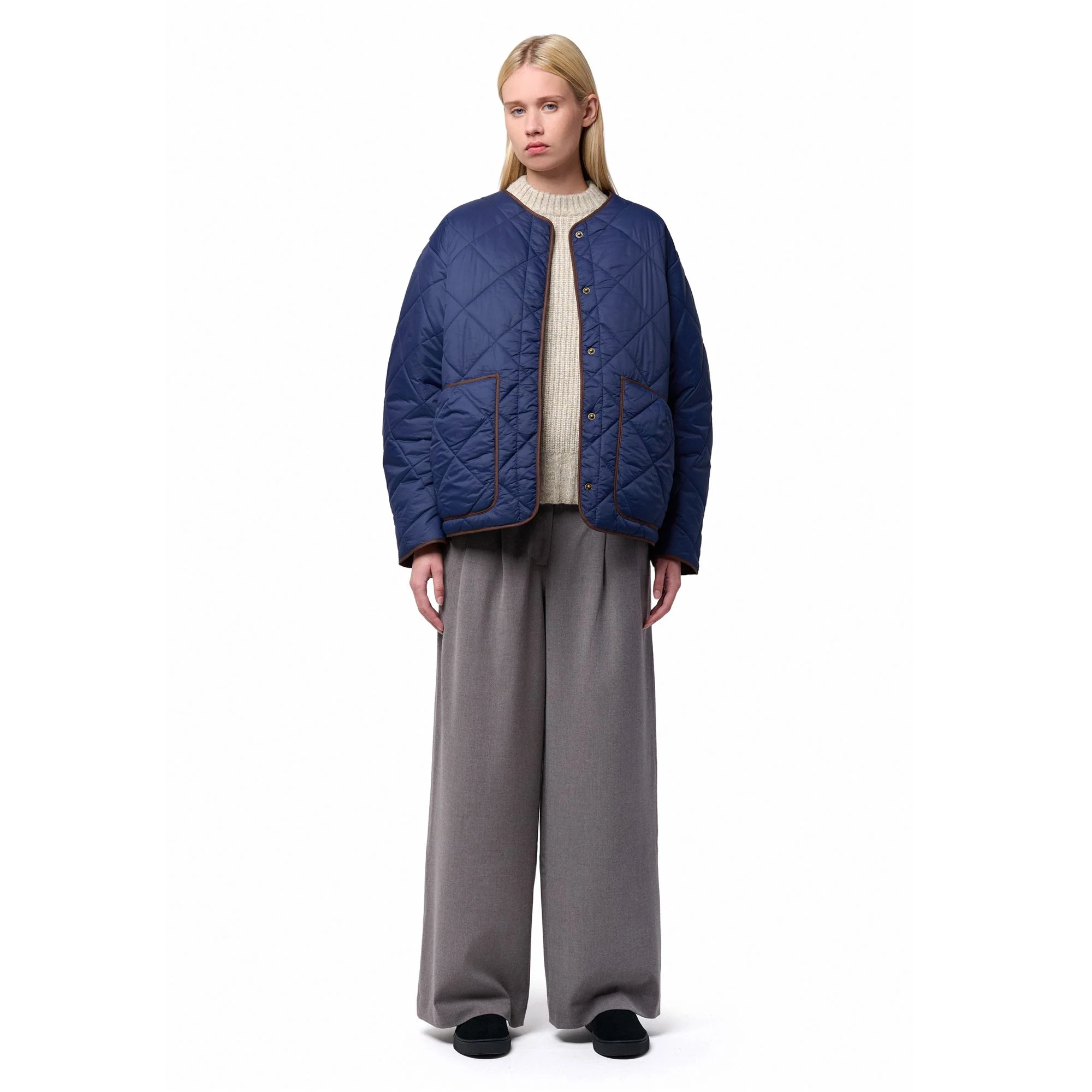 LOUISE - Jackets - Short - Woman - BLUE IRIS-BROWN SEAL - Image 6