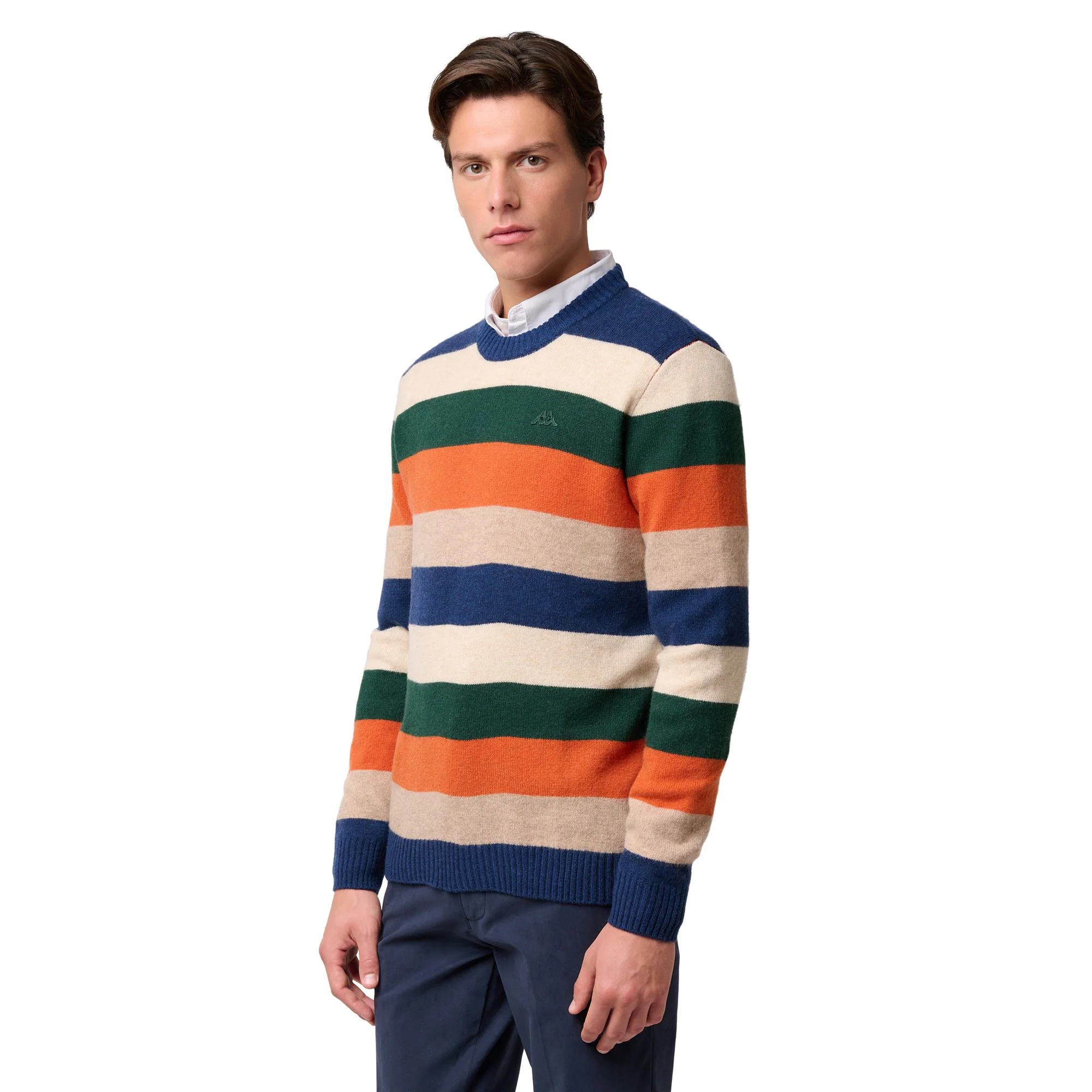 AGASSIE - KNITWEAR - Pull Over - Man - BLUE IRIS-BEIGE DK-ORANGE DK-GREEN JUNE-BEIGE CLAY