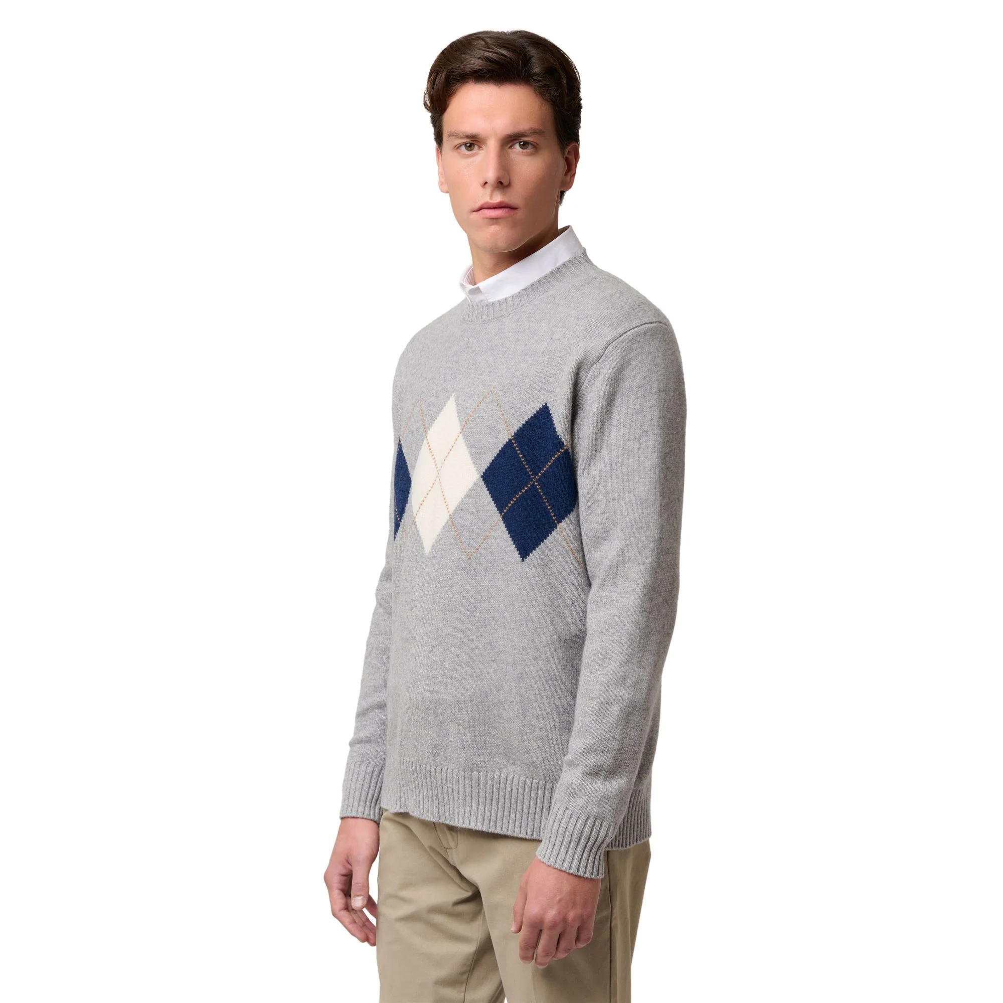 AVALON - KNITWEAR - Pull  Over - Man - GREY FROST-BLUE IRIS-WHITE NATURAL-BEIGE COFFEE