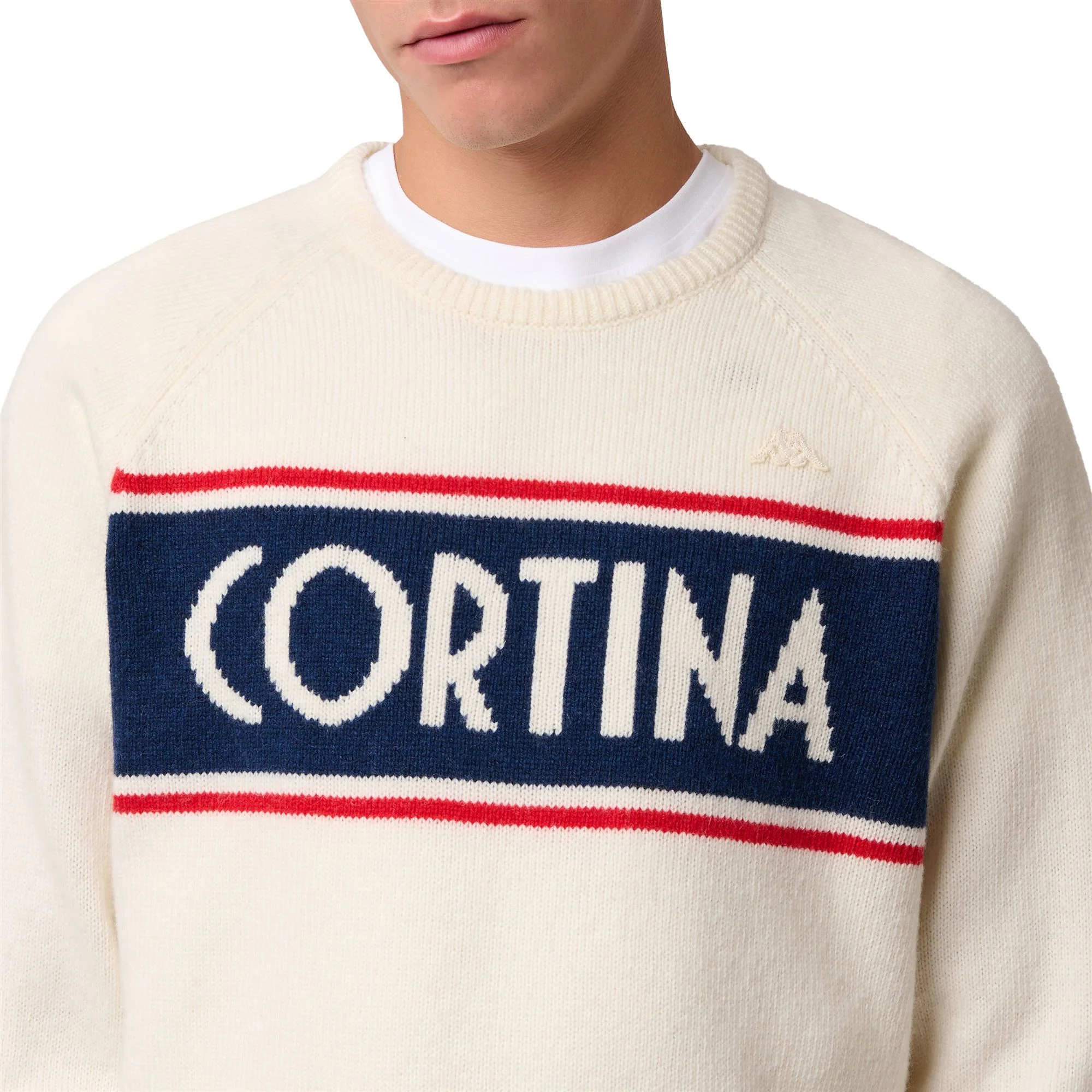 EROI  KNIT CORTINA - KNITWEAR - Jumper - Man - WHITE NATURAL-BLUE-RED - Image 6