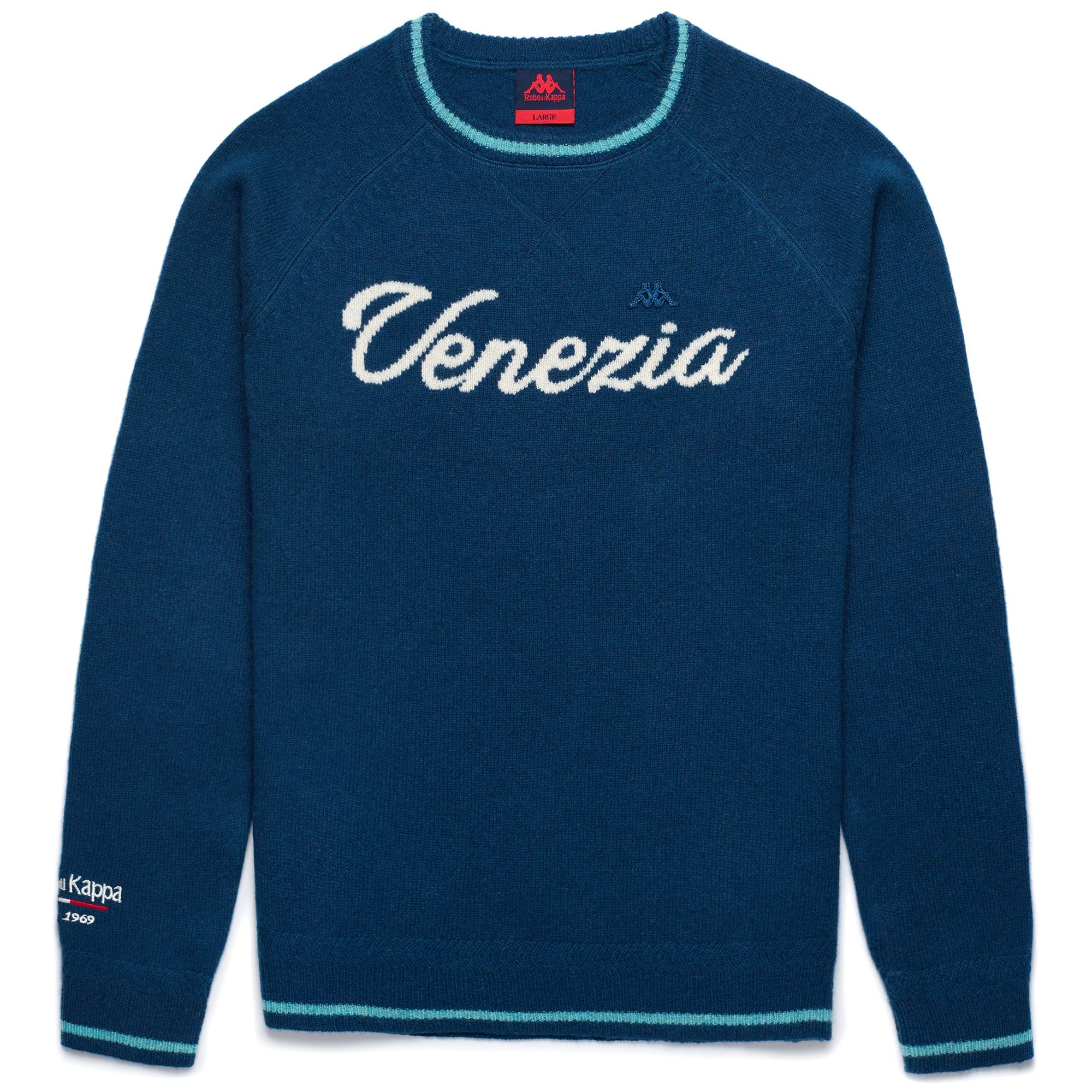 EROI KNIT VENEZIA - KNITWEAR - Jumper - Man - BLUE MAJOLICA-WHITE NATURAL-AZURE DIRTY