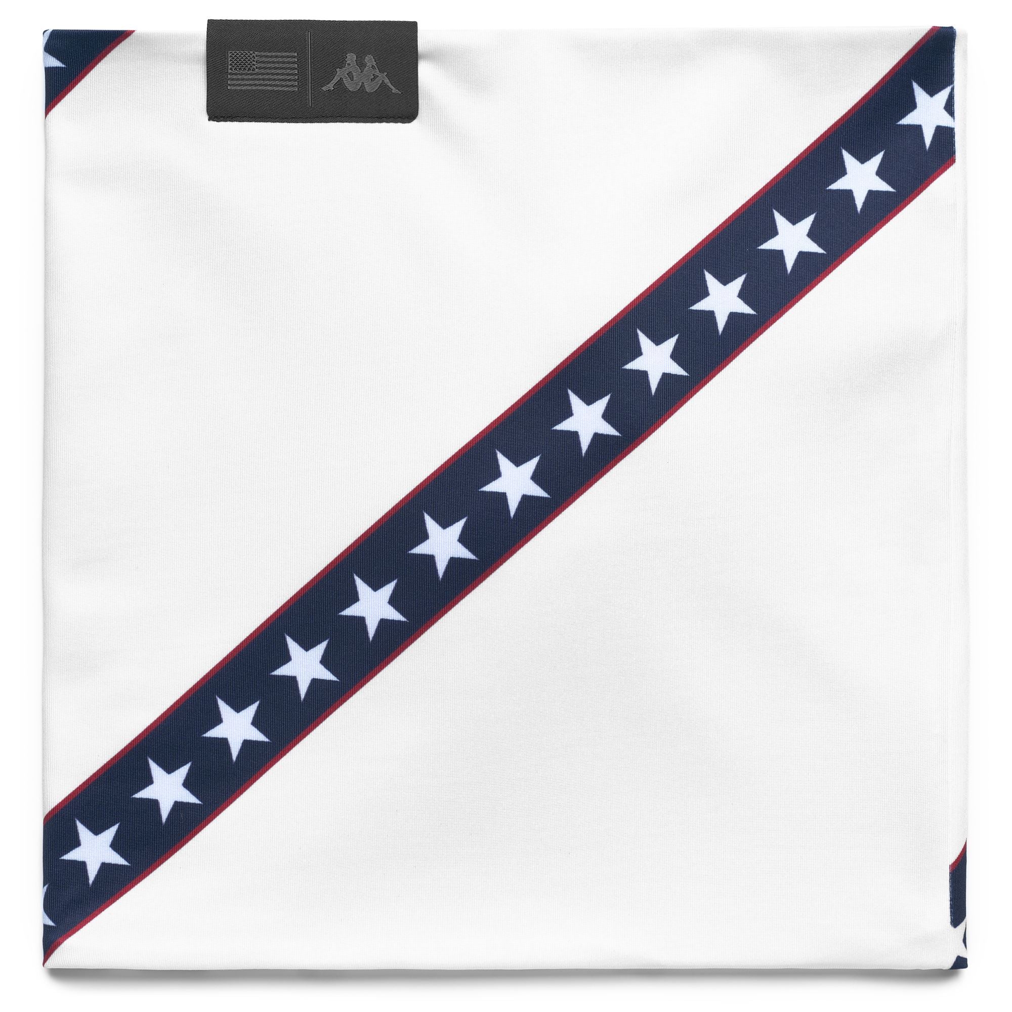 THINCOLD 2 USA - Scarves - WARMNECK - Unisex - WHITE-RED TANGO-BLUE CAVERN