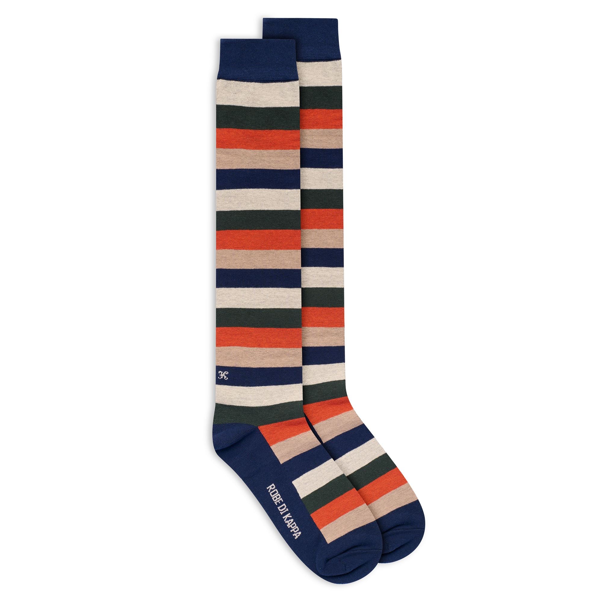 VISOLA - Socks - Knee High Sock - Man - BLUE IRIS-BEIGE DK-ORANGE DK-GREEN JUNE-BEIGE CLAY