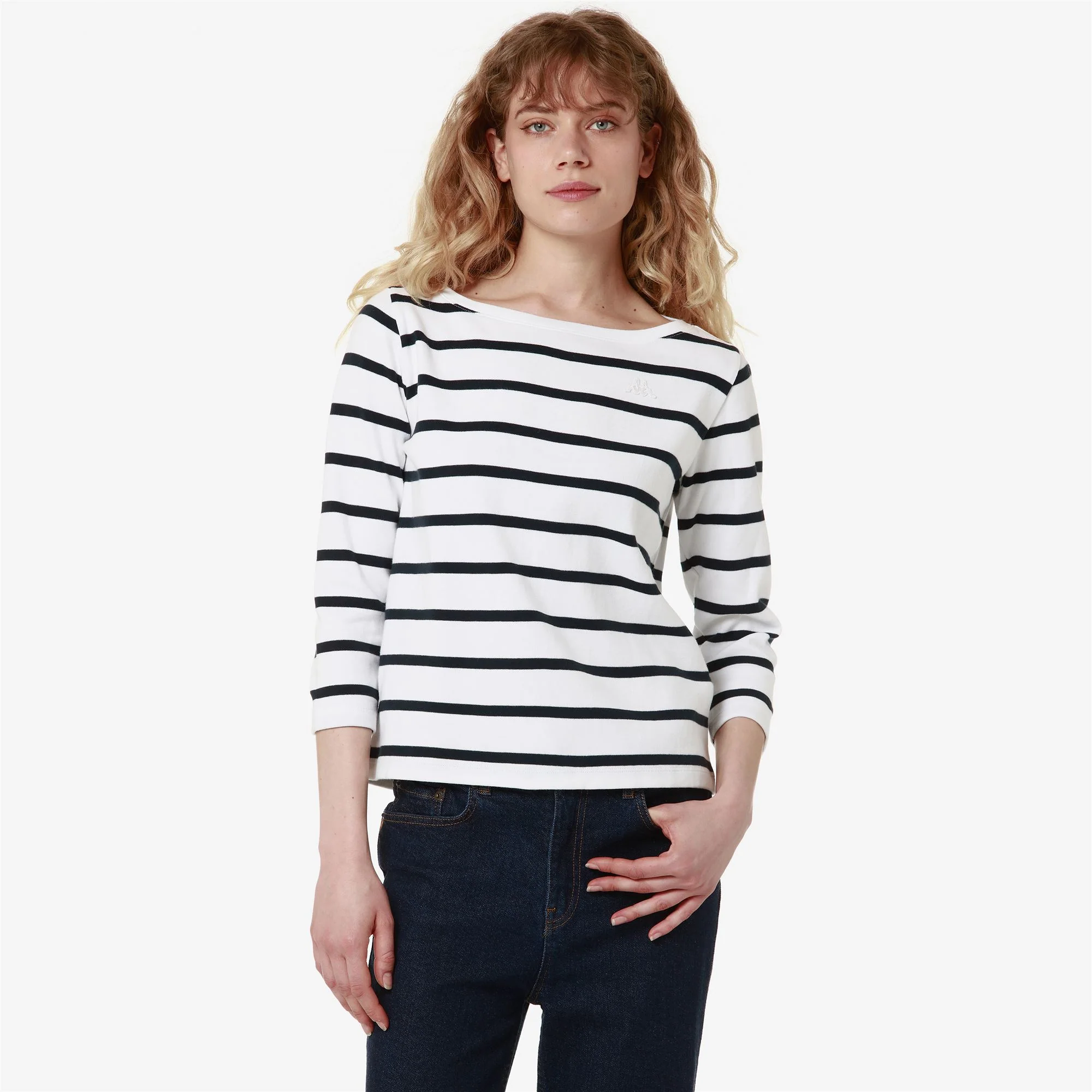 FRANCINE - T-ShirtsTop - T-Shirt - Woman - WHITE-BLUE NAVY - Image 4